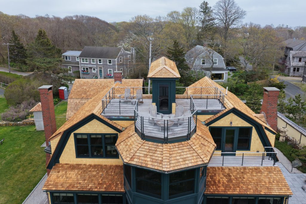 Cedar and copper houses in Woods Hole