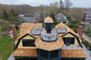 Cedar and copper houses in Woods Hole